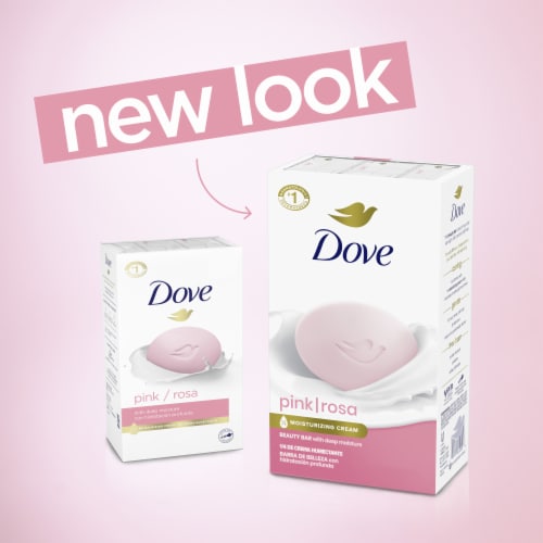 Dove Pink Gentle Moisturizing Cream Beauty Bar Soap Perspective: top