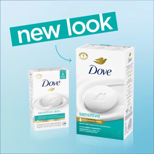 Dove Sensitive Skin Hypoallergenic Beauty Bar Soap Perspective: top