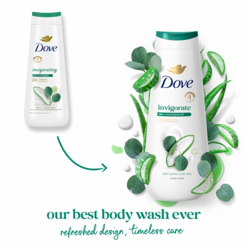 Dove Invigorating With Aloe & Eucalyptus Body Wash Perspective: top