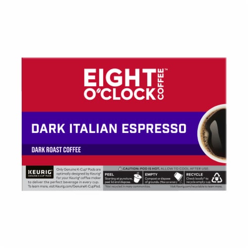 Eight O'Clock Dark Italian Roast Coffee K-Cup Pods Perspective: top