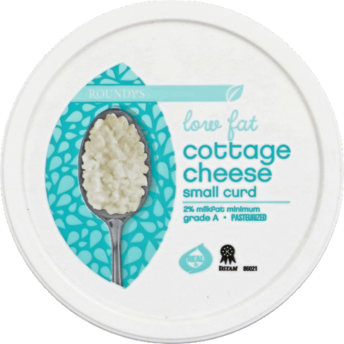 Roundy's® Low Fat Small Curd Cottage Cheese Perspective: top