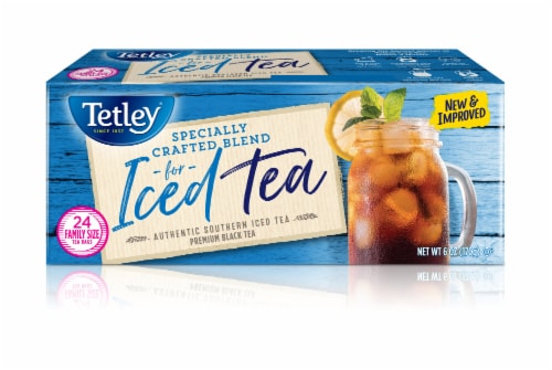 Tetley® Iced Tea Blend Tea Bags Family Size Perspective: top