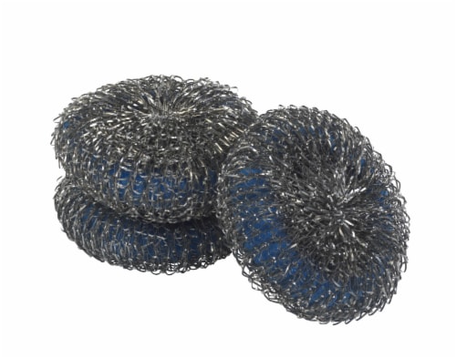 Dawn Steel Mesh Scrubber with Sponge Inside - 3 Pack - Silver Perspective: top
