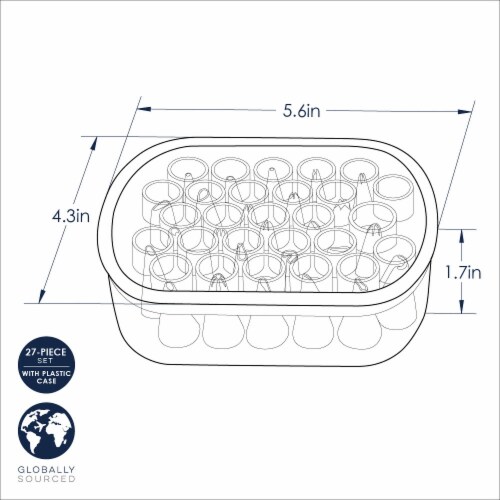 Nordic Ware 27-Piece Decorating Tip Set Perspective: top