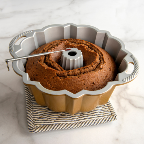 Nordic Ware Reusable Silver Bundt Cake Thermometer Perspective: top