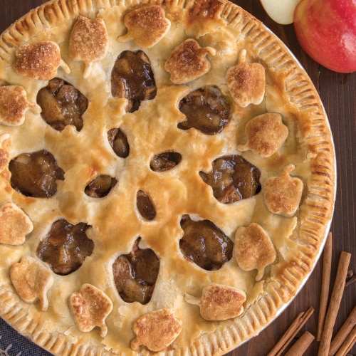 Nordic Ware Apples & Leaves Pie Top Cutter - Red Perspective: top
