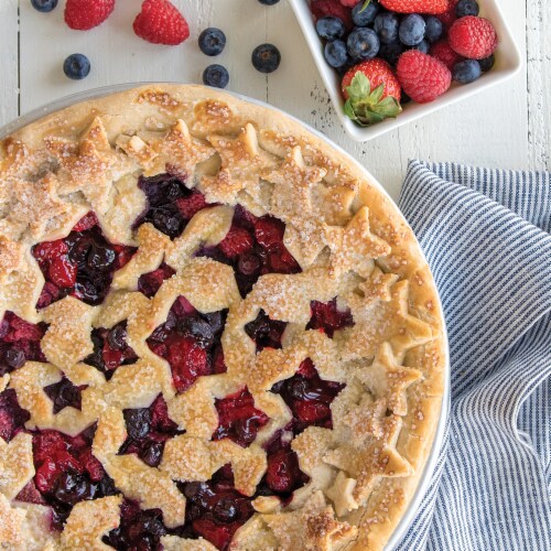 Nordic Ware Stars & Cherries Pie Top Cutter - Red Perspective: top
