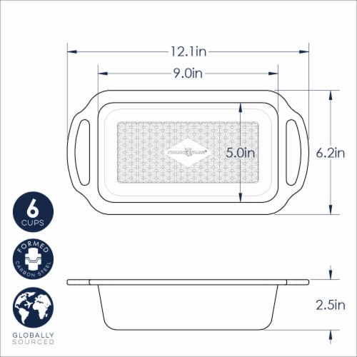 Nordic Ware Treat Nonstick Loaf Pan - Gold Perspective: top
