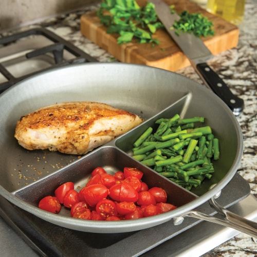 Nordic Ware 3-in-1 Divided Saute Pan Perspective: top