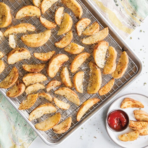 Nordic Ware Naturals Half Sheet with Oven Safe Nonstick Grid Perspective: top