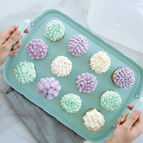 Nordic Ware Cakes and Cupcakes Carrier 2 Piece Perspective: top
