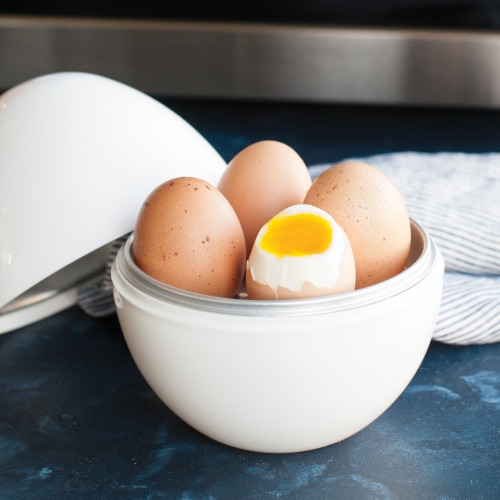 Nordic Ware Microwave Safe Egg Boiler - White Perspective: top