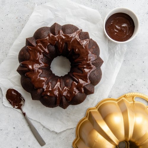 Nordic Ware Double Chocolate Bundt Cake Mix - Brown Perspective: top