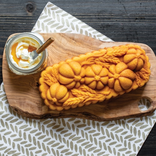 Nordic Ware Wheat & Pumpkin Loaf Pan Perspective: top