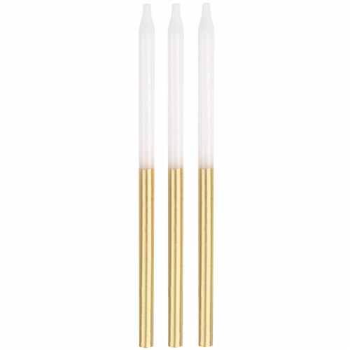 Unique® Birthday Candles Gold Metal Dip 5" 12 ct Perspective: top