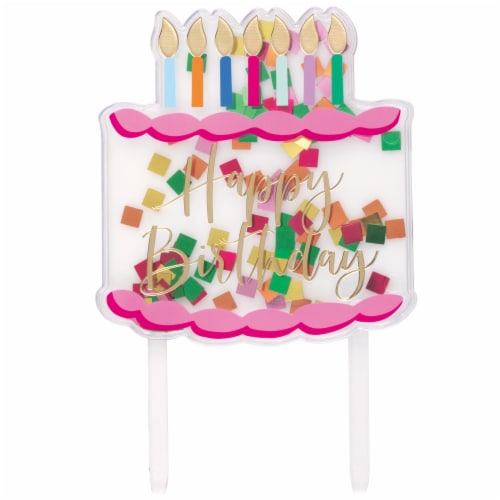 Unique® Happy Birthday Cake Topper Perspective: top