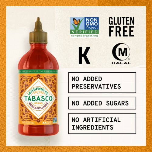 TABASCO®  Buffalo Style Sauce 8.6 fl oz Perspective: top