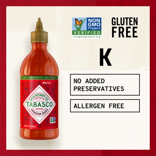 TABASCO® Sriracha Sauce, 20 oz Bottle Perspective: top