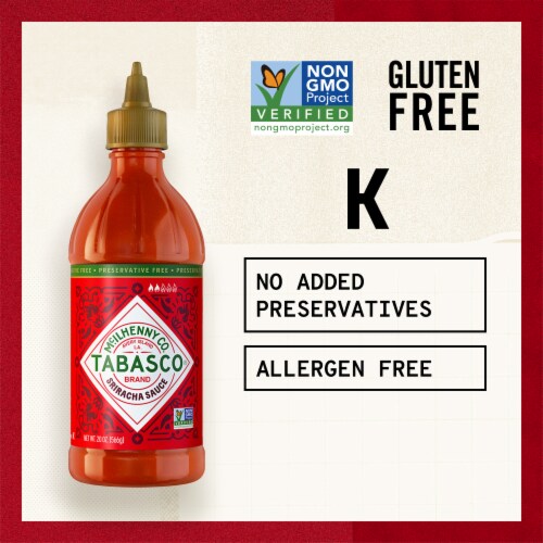 TABASCO® Sriracha Sauce, 20 oz Bottle Perspective: top