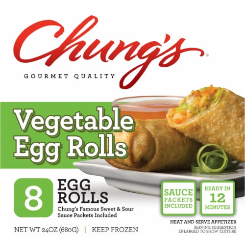 Chung's® Vegetable Egg Rolls with Sweet and Sour Sauce Perspective: top