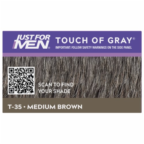 Just For Men Touch of Gray T-35 Medium Brown Hair Color Kit Perspective: top