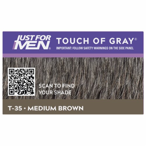 Just For Men Touch of Gray T-35 Medium Brown Hair Color Kit Perspective: top