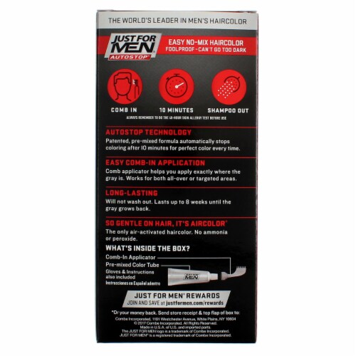 Just For Men® AutoStop Comb-In A-35 No-Mix Medium Brown  Hair Color Perspective: top