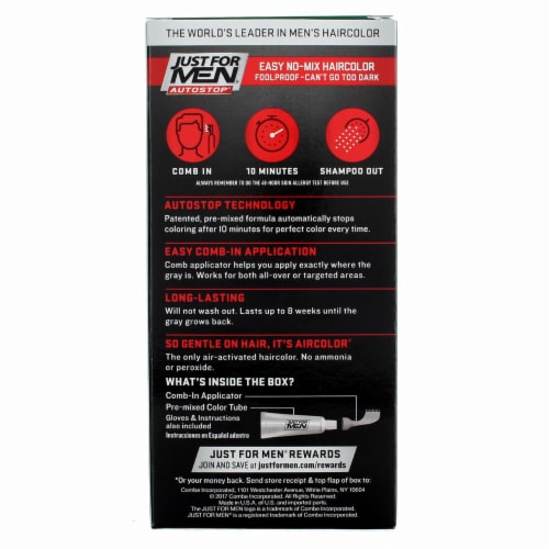 Just For Men AutoStop Comb-In A-45 Dark Brown No-Mix Hair Color Perspective: top