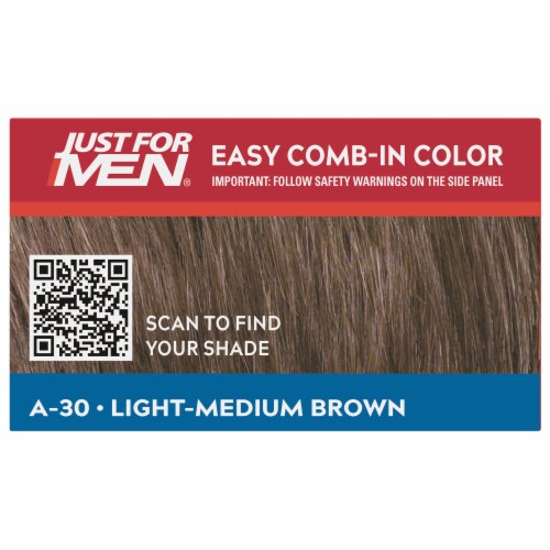 Just For Men® AutoStop Comb-In A-30 Light-Medium Brown No-Mix Hair Color Perspective: top
