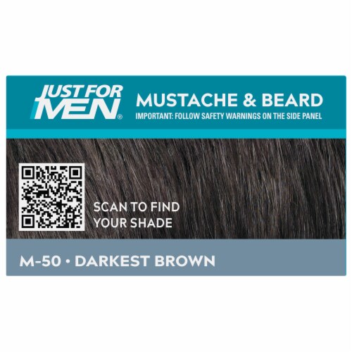 Just For Men Mustache & Beard M-50 Darkest Brown Hair Color Perspective: top