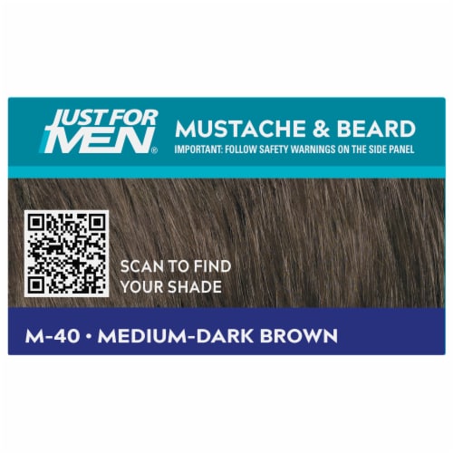 Just For Men Mustache and Beard Brush-In Color Gel, Medium Dark Brown Perspective: top