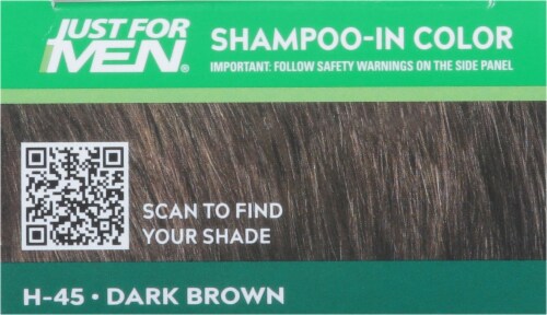 Just For Men H-45 Dark Brown Shampoo-In Hair Color Treatment Perspective: top
