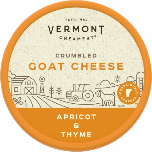 Vermont Creamery® Apricot & Thyme Crumbled Goat Cheese Perspective: top