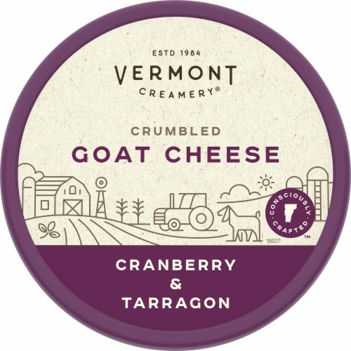 Vermont Creamery® Cranberry & Tarragon Crumbled Goat Cheese Perspective: top