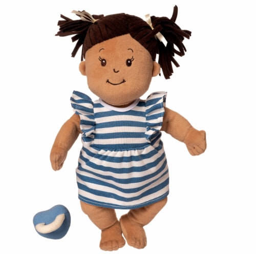 Manhattan Toy Baby Stella Beige with Brown Hair 15" Soft First Baby Doll Perspective: top