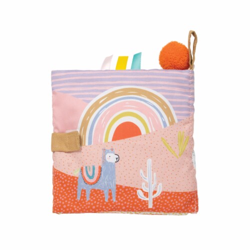 Manhattan Toy Llama Themed Soft Baby Activity Book with Squeaker, Crinkle Paper Perspective: top
