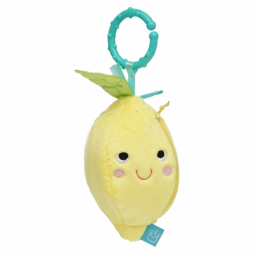 Manhattan Toy Mini-Apple Farm Lemon Baby Travel Toy with Rattle, Squeaker Perspective: top