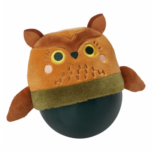 Manhattan Toy Wobbly Bobbly Owl Weighted, Soft Silicone Wobble Ball Perspective: top
