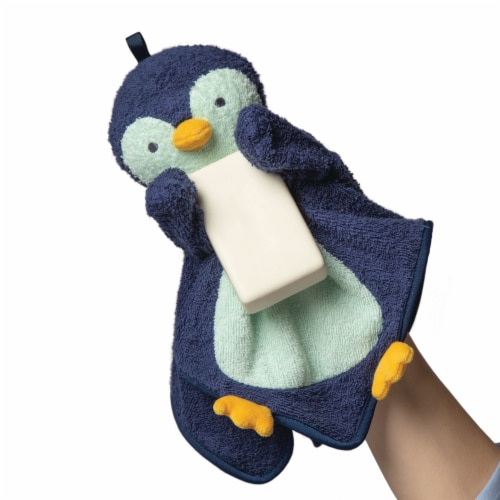 Manhattan Toy Penny Penguin Scrub-a-Dubbie Bathtime Puppet Washcloth Perspective: top