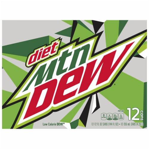 Diet Mountain Dew Soda Can Perspective: top