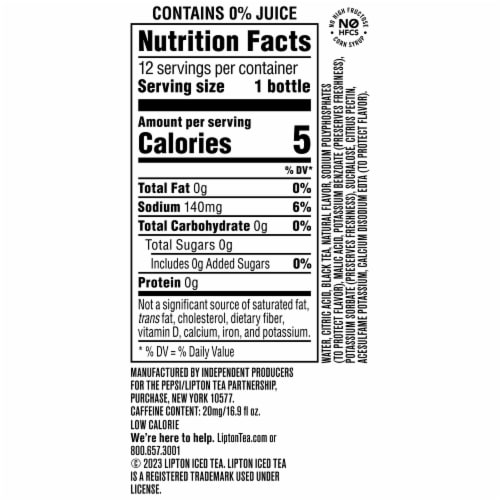 Lipton® Diet Peach Iced Tea Multipack Bottles Perspective: top