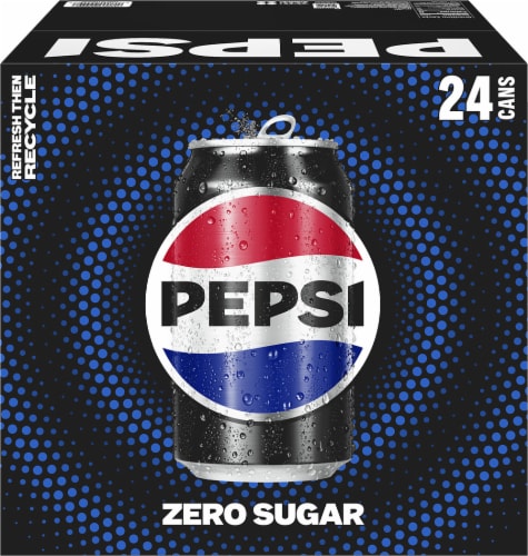 Pepsi Cola® Zero Sugar Soda Cans Perspective: top