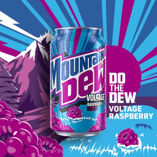 Mountain Dew® Voltage Soda Cans Perspective: top
