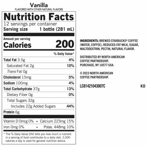 Starbucks® Vanilla Frappuccino Iced Coffee Multipack Bottles Perspective: top