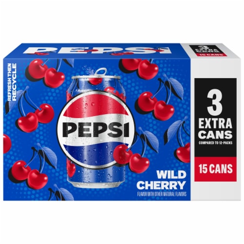 Pepsi Cola® Wild Cherry Soda Cans Perspective: top