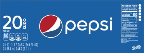 Pepsi Cola® Soda 20 Pack Perspective: top