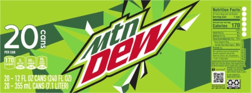 Mountain Dew® Soda Cans Perspective: top