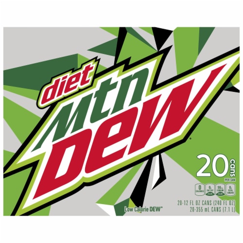 Diet Mountain Dew Citrus Soda Cans Perspective: top