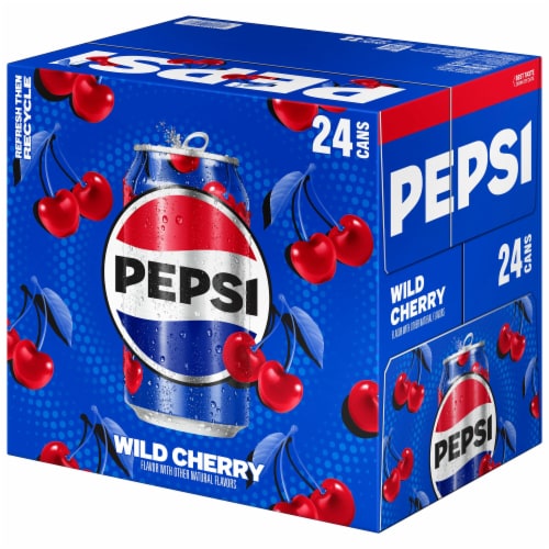 Pepsi Cola® Wild Cherry Soda Cans Perspective: top