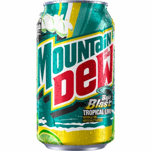 Mountain Dew® Baja Blast Soda Cans Perspective: top